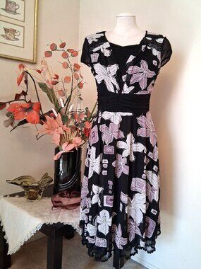 Floral Printed Summer Maxi Dresses Office Casual Work Party A-Line Swing Dress
